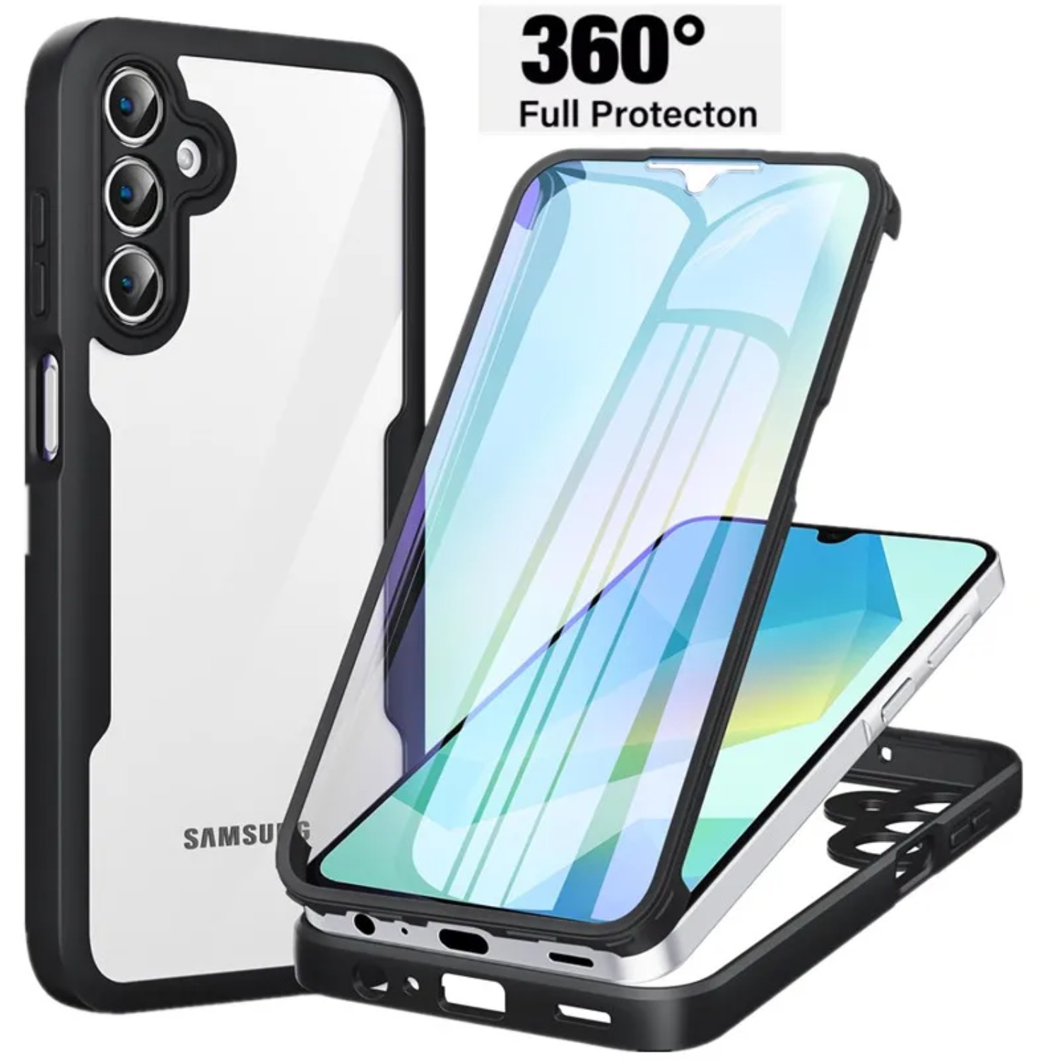 Heavy Duty 360 Full Body Protective Case - Сверхмощный прозрачный 360° ° Чехол для