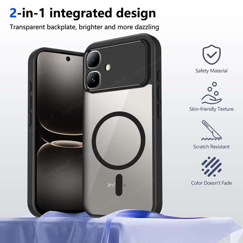 Clear Shockproof Bumper Case - Магнитный прозрачный силиконовый чехол для Infinix
