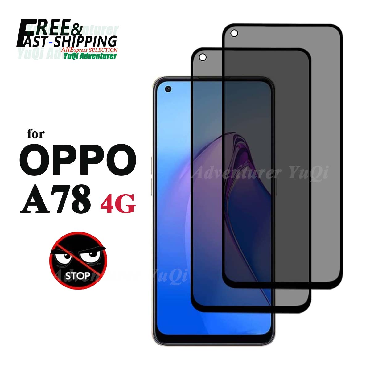 Anti Spy Privacy Glass Case - Противошпионская защита для экрана для OPPO