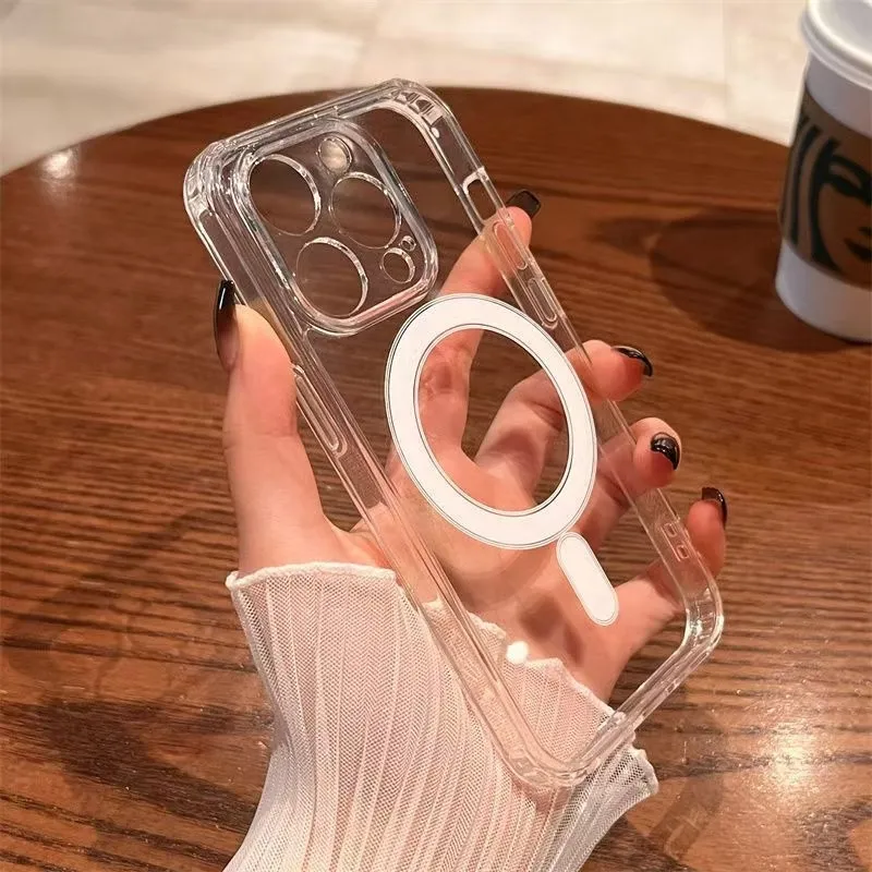 Clear Shockproof Bumper Case - Оригинальный магнитный чехол для телефона Magsafe