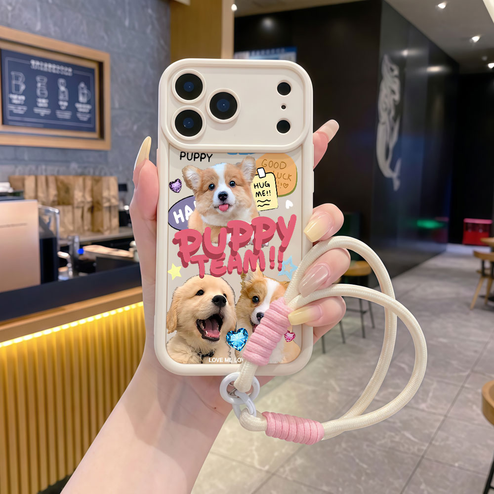 Мягкие чехлы-накладки с ремешк – обзор и цена Cute Cartoon Wrist Strap Silicone Case