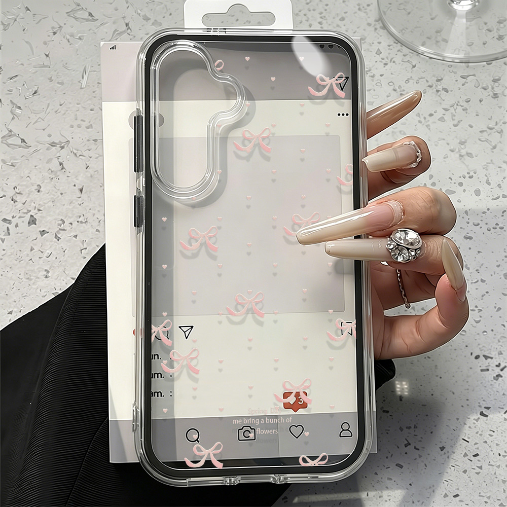 Милый розовый чехол с бантом д – обзор и цена Clear Shockproof Bumper Case